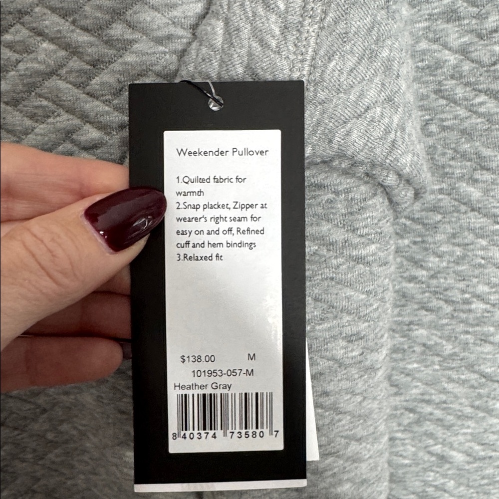 Rhone Weekender Pullover NWT Gray - Picture 6 of 8